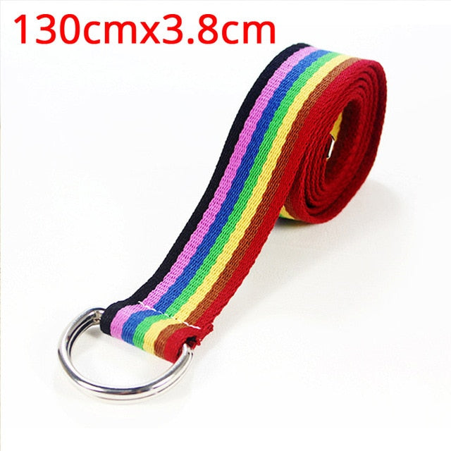 Fashion Punk Long Belts Style D Ring Jeans Men Black Blue Yellow Checkered Strap Belt Women Canvas Checkerboard Belt 234