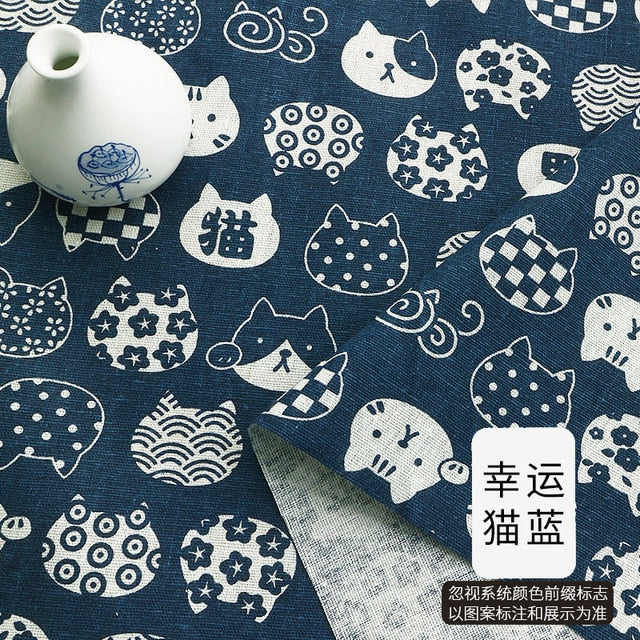 Printed Cotton Linen Fabric Curtain tablecloth Cotton Cloth  For DIY Quilting & Sewing Placemat,Bags Material 25x35cm