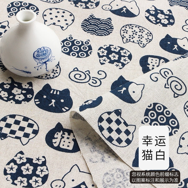 Printed Cotton Linen Fabric Curtain tablecloth Cotton Cloth  For DIY Quilting & Sewing Placemat,Bags Material 25x35cm