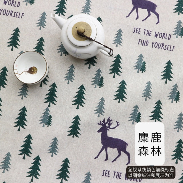 Printed Cotton Linen Fabric Curtain tablecloth Cotton Cloth  For DIY Quilting & Sewing Placemat,Bags Material 25x35cm