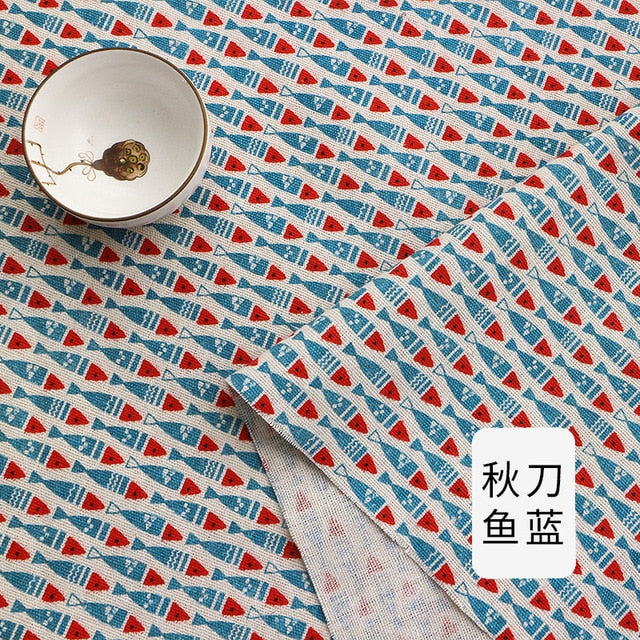 Printed Cotton Linen Fabric Curtain tablecloth Cotton Cloth  For DIY Quilting & Sewing Placemat,Bags Material 25x35cm