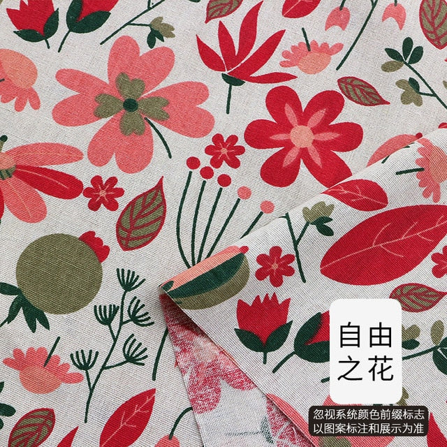 Printed Cotton Linen Fabric Curtain tablecloth Cotton Cloth  For DIY Quilting & Sewing Placemat,Bags Material 25x35cm