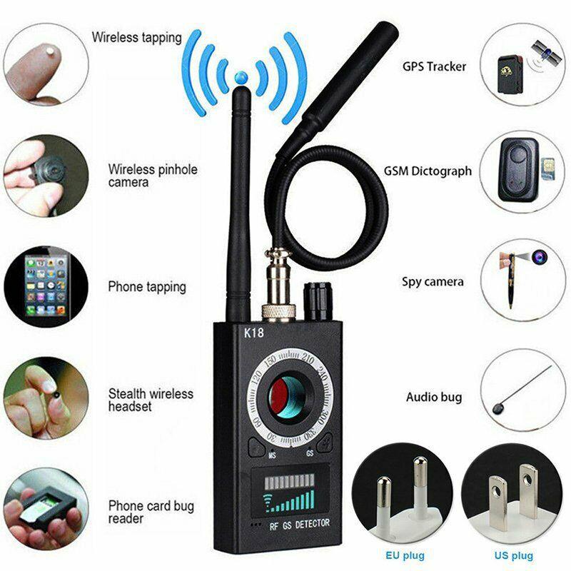 K18 Multi-function Anti Detector Camera GSM Audio Bug Finder GPS Signal Lens RF Tracker Detect Wireless Products 1MHz-6.5GHz r60
