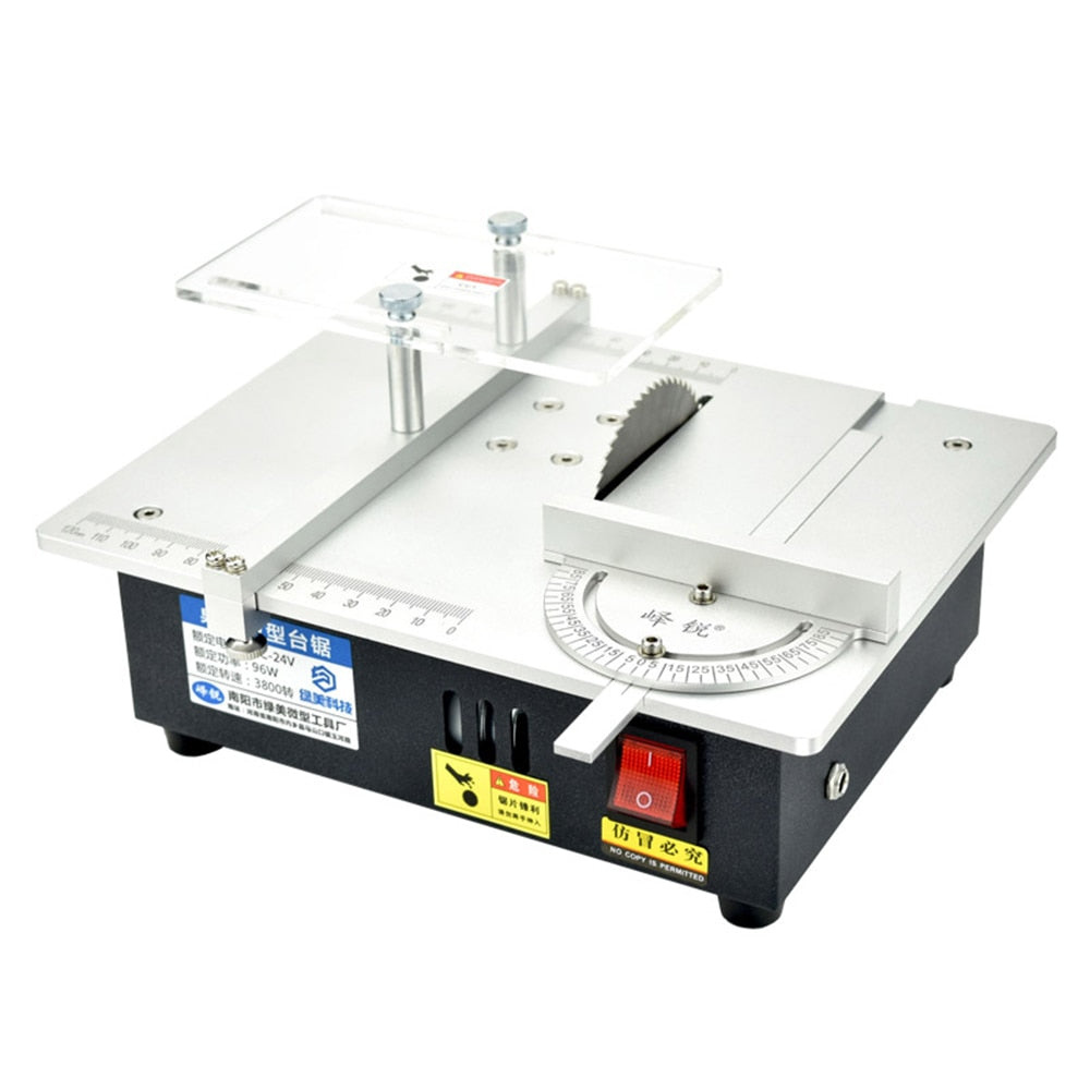 Mini Table Saw Woodworking Bench Saw 795 Spindle DC12-24V DIY Hobby Crafts PCB Acrylic Cutting Tool 80mm HSS Circular Saw Blade
