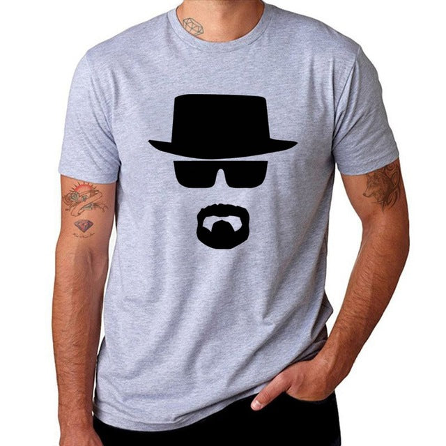 BLWHSA Breaking Bad Heisenberg Funny Men T Shirt High Quality Cotton O-Neck Short Sleeve Fashion Printed Men T-Shirts