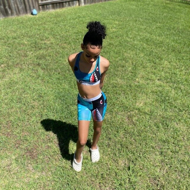 Contrast Letter Camouflage Cartoon Vest Sports Women Two-Piece Suit Lace Up O Neck Crop Top+Empire Shorts 2020 Summer Casual Set