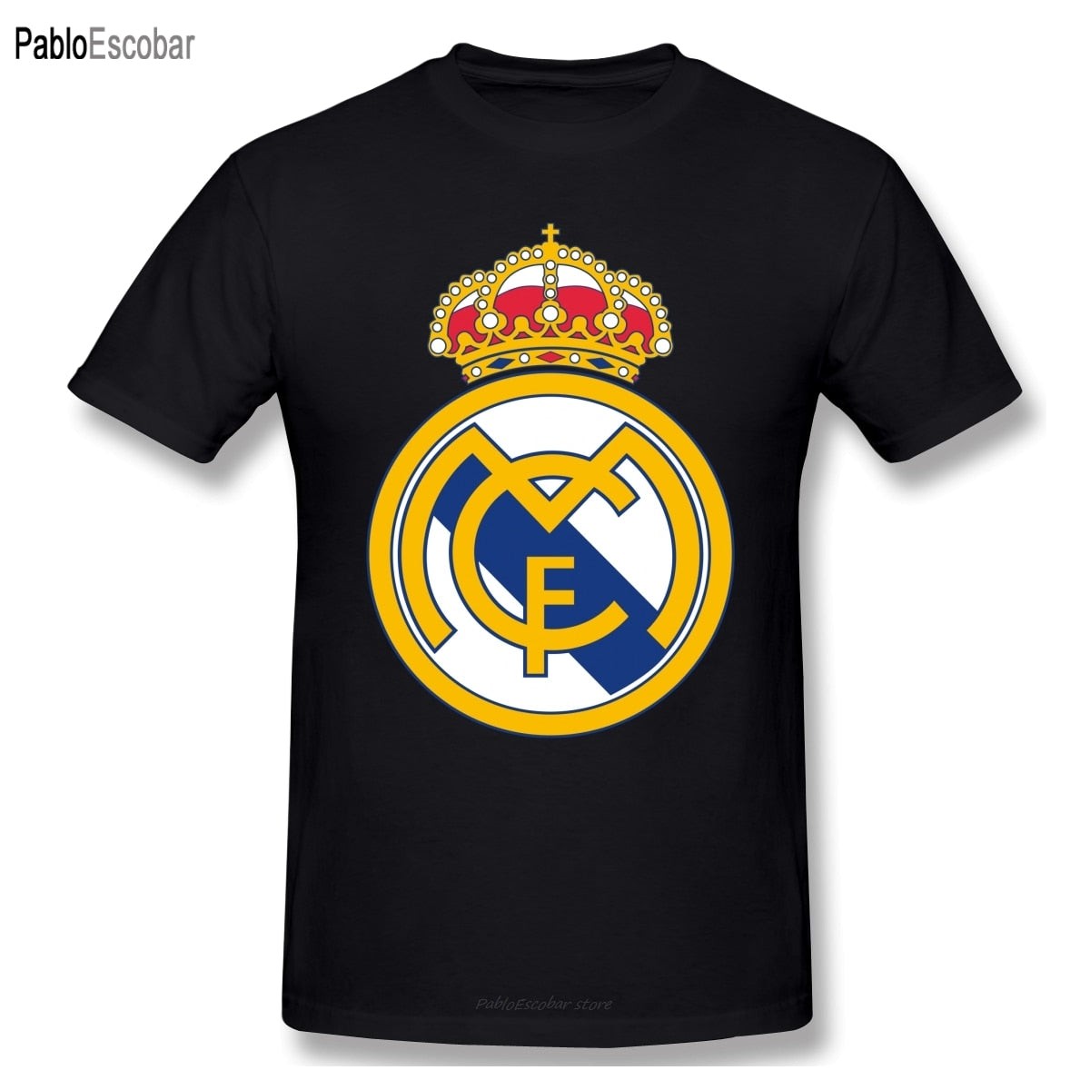 Golden Real Madrid Sign T Shirts Summer Short Sleeve Cotton T-Shirt Hipster Mans O Neck Casual Tshirt Gift Idea Tops