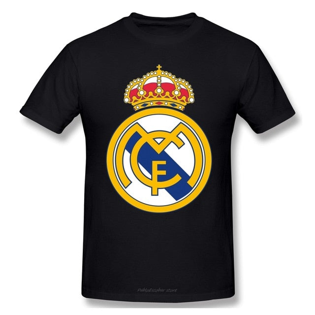 Golden Real Madrid Sign T Shirts Summer Short Sleeve Cotton T-Shirt Hipster Mans O Neck Casual Tshirt Gift Idea Tops