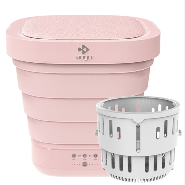 110V 220V Electric Mini Household Washing Machine Foldable Barrel Type Portable Washer With Drying Function